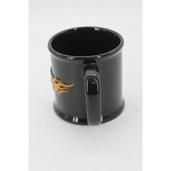 2002 Harley Davidson Relief Mug EUC 16 oz Black With Embossed Logo & Flames - Picture 5 of 7